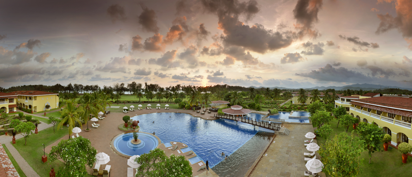 The Lalit Golf and Spa Resort Goa, fairways between palms at Raj Baga, Canacona