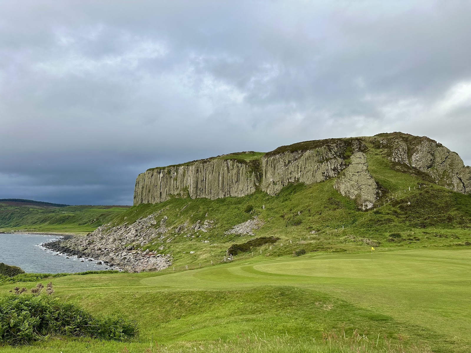 Shiskine Golf and Tennis Club, links holes beneath the cliffs at Blackwaterfoot, Isle of Arran