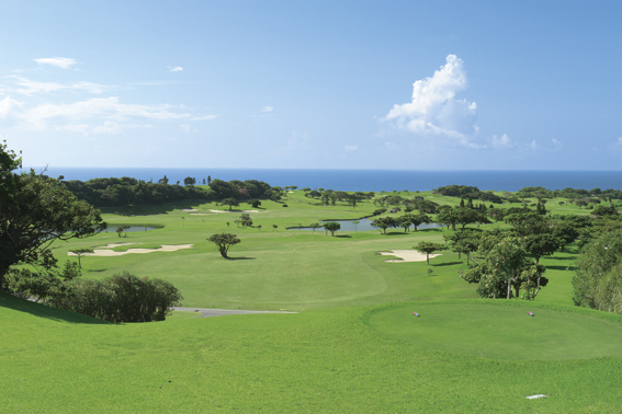 The Southern Links Golf Club, Okinawa, cliffside fairway above the Pacific Ocean