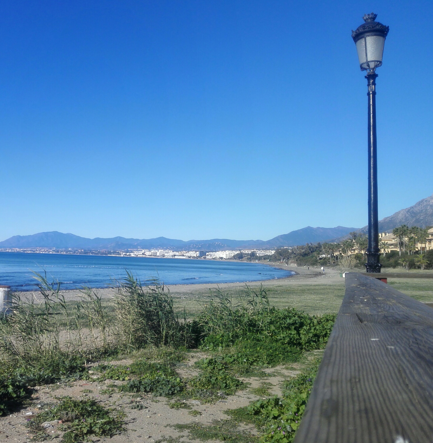 Rio Real golf course running down to the sea at Marbella on the Costa del Sol