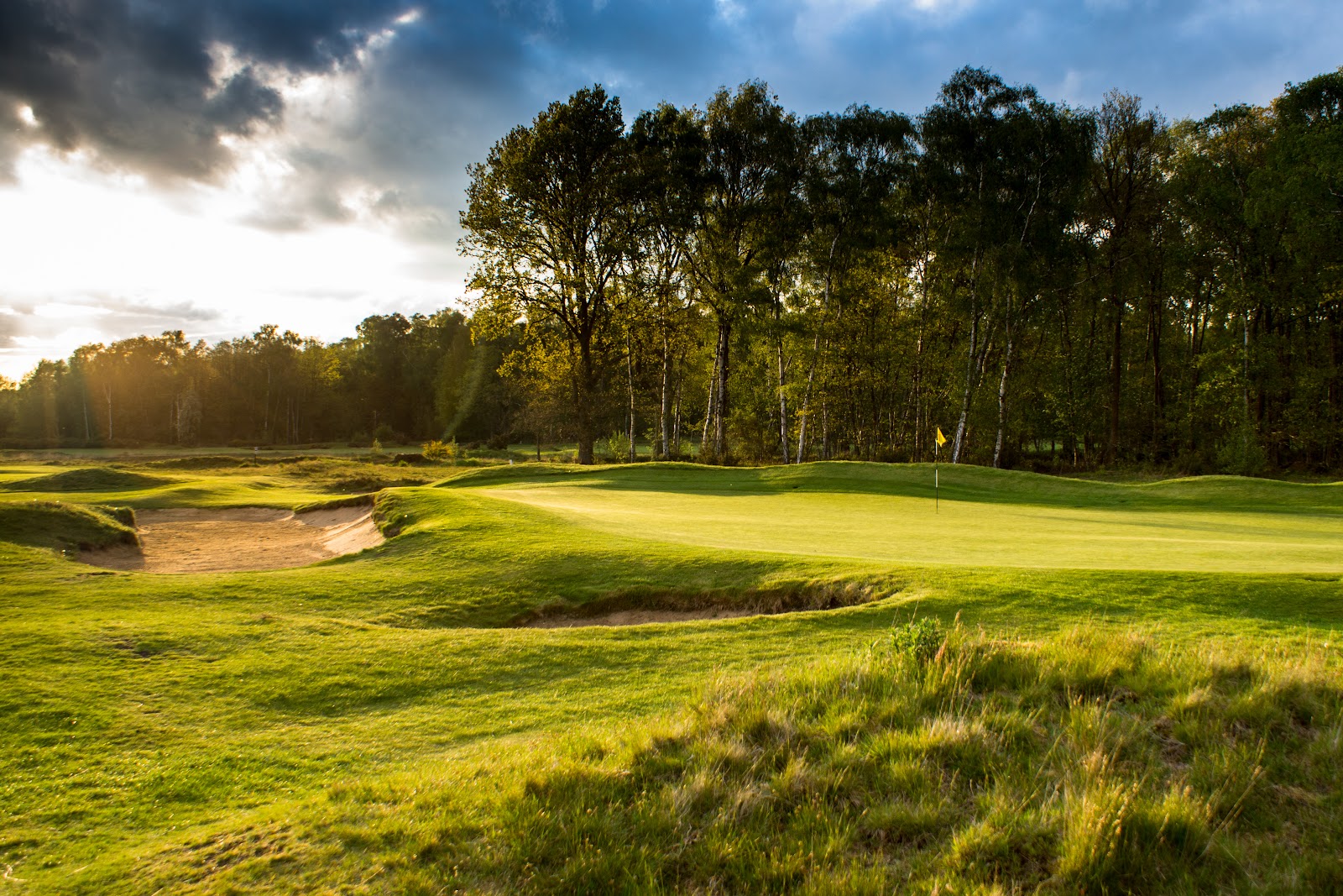 Classic links golf course in England under soft light, illustrating the best months to play golf in England
