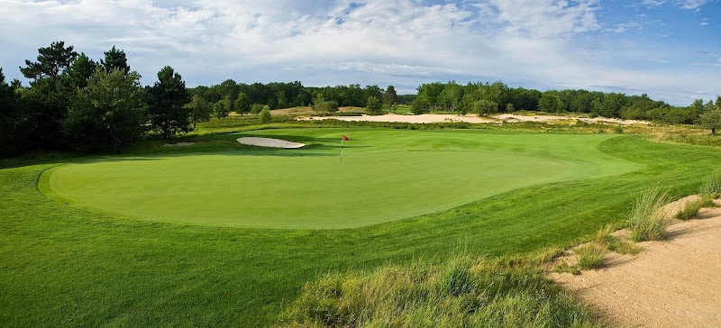 Forest Dunes Golf Club near Roscommon, Michigan, sandy fairways through the pines