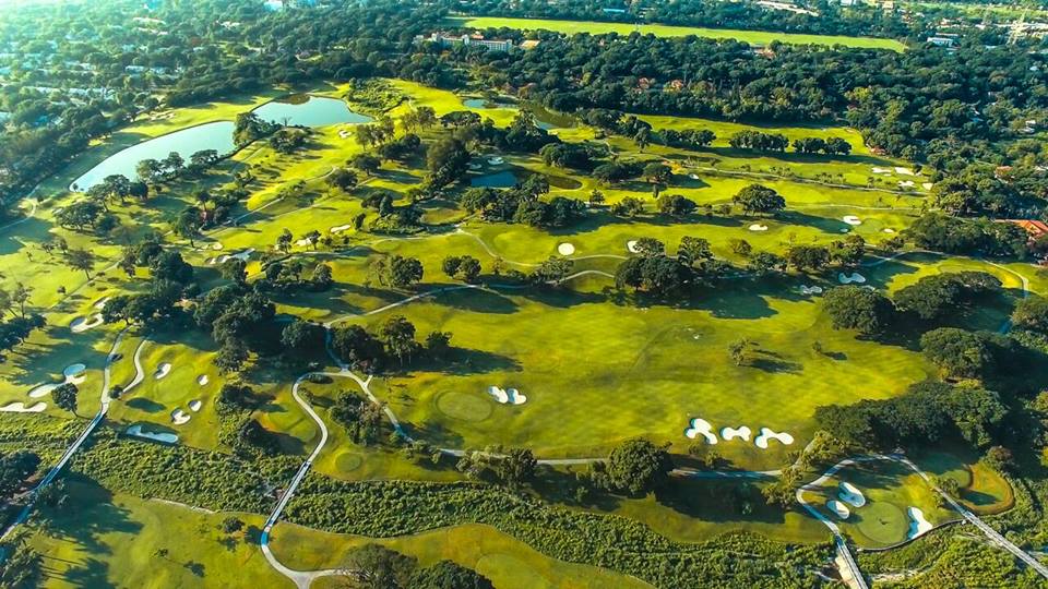 Mimosa Plus Golf Course parkland fairway below Mount Pinatubo at Clark, Philippines