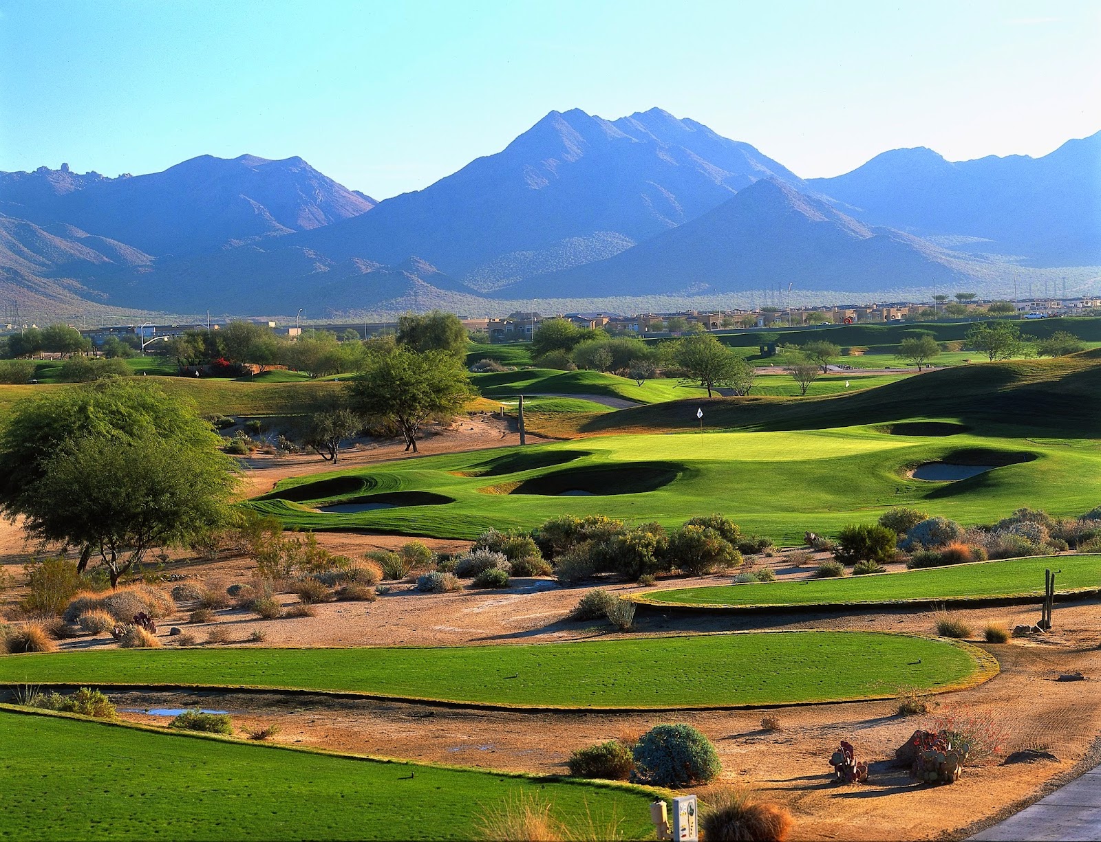 Scottsdale golf, desert fairways at TPC Scottsdale under the McDowell Mountains