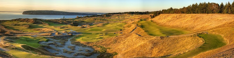 Chambers Bay Golf Course, links holes and fescue along Puget Sound, Washington
