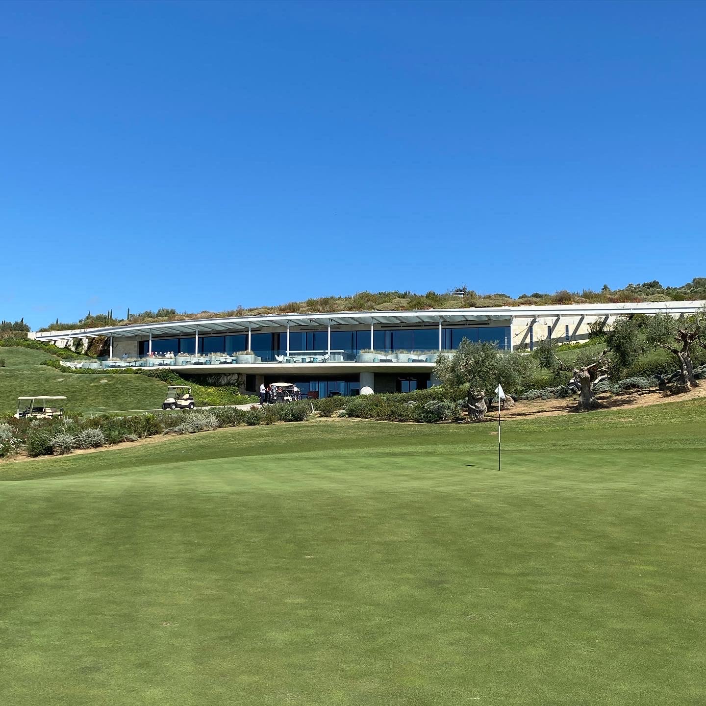The Bay Course at Costa Navarino, Messinia, Greece, hillside fairway above Navarino Bay